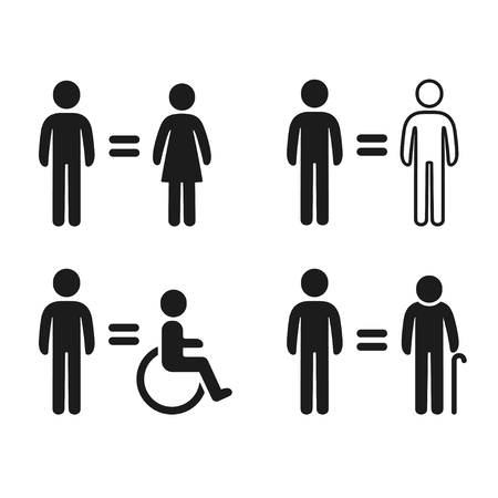 clipart of several equality based silhouettes