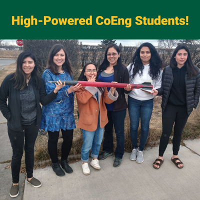 UAA CoEng Engineering students who built a rocket to compete at the NASA High Power Rocket Competition in Minnesota