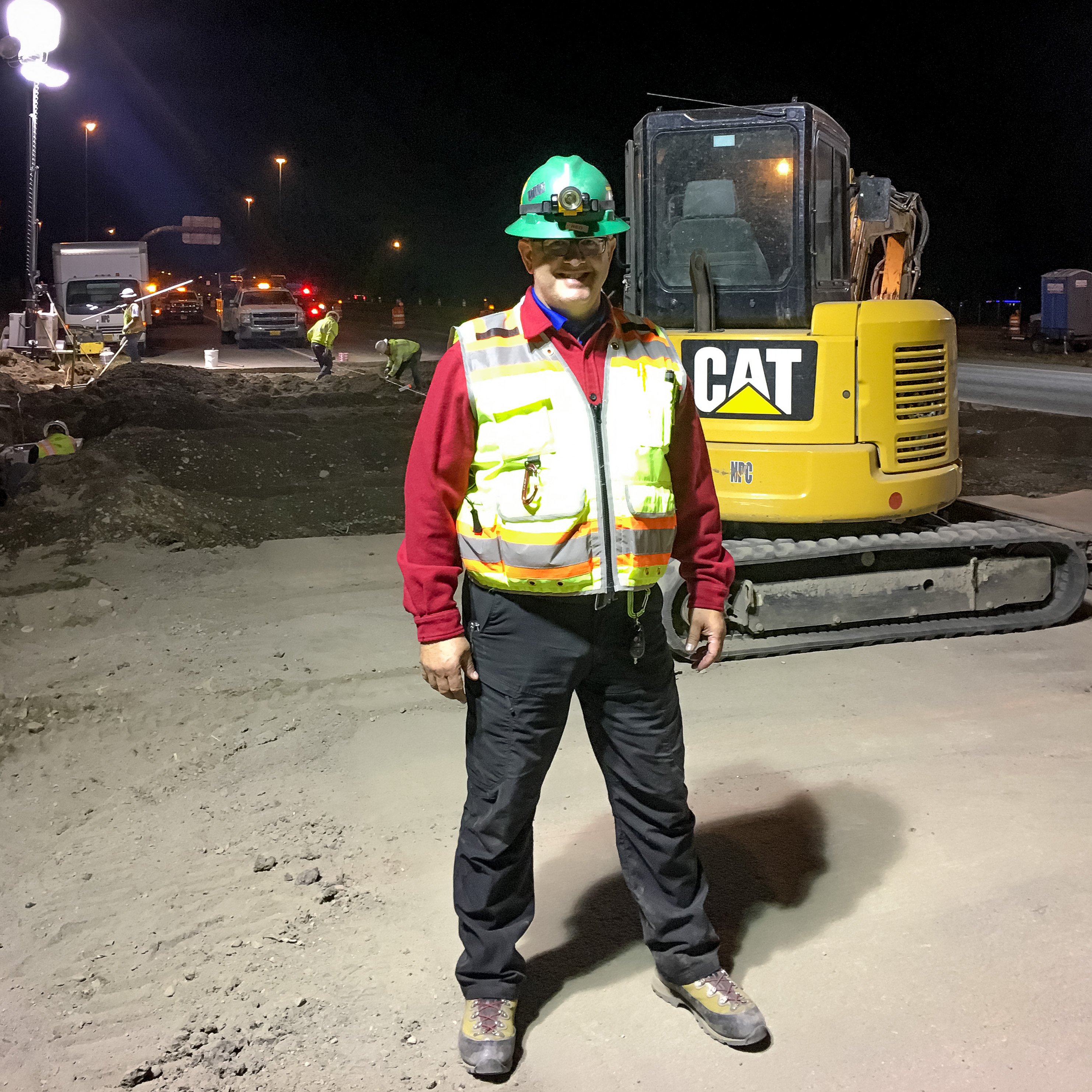 Mark Cosby at roadway construction site