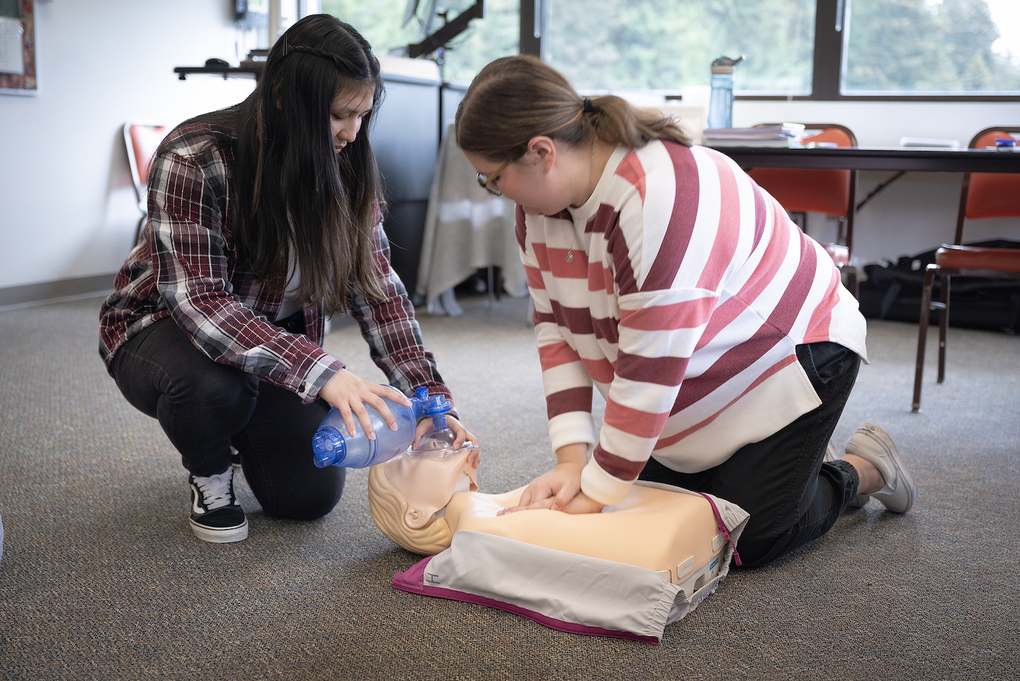 Students doing CPR