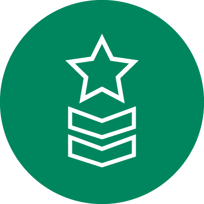 icon of star with two chevron stripes