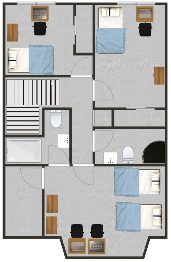 Floorplan of the top floor for the Templewood apartments.