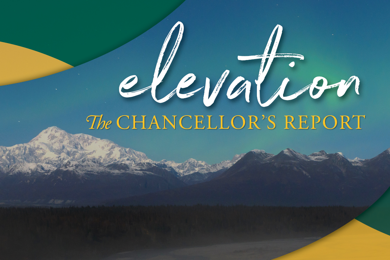 Elevation magazine banner showing mountains