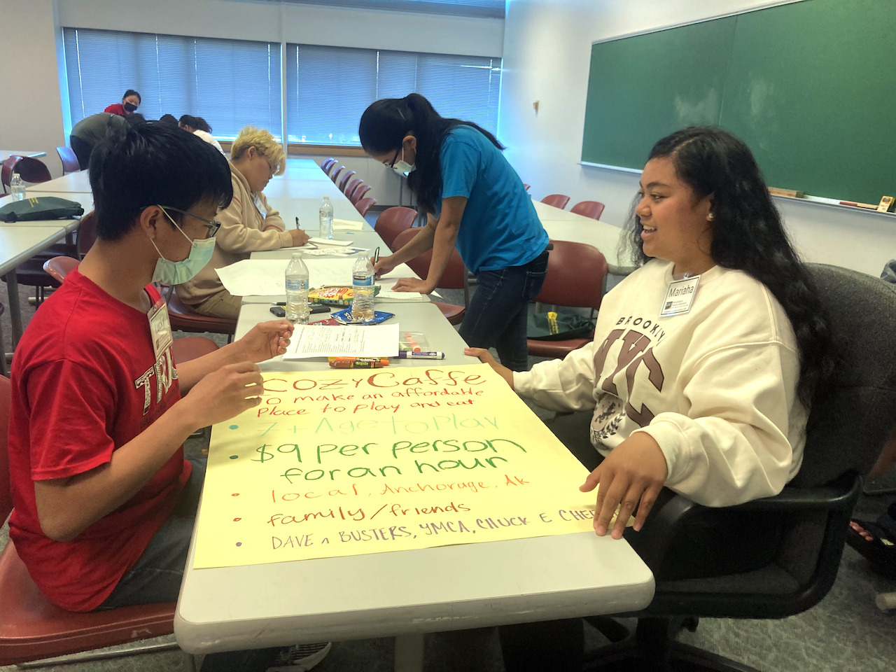 High school students Lucky Lo and Mariaha Afuvai develop idea for small business during CBPP summer Leadership Academy