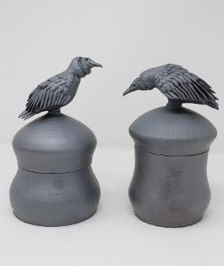 Two vulture containers pots