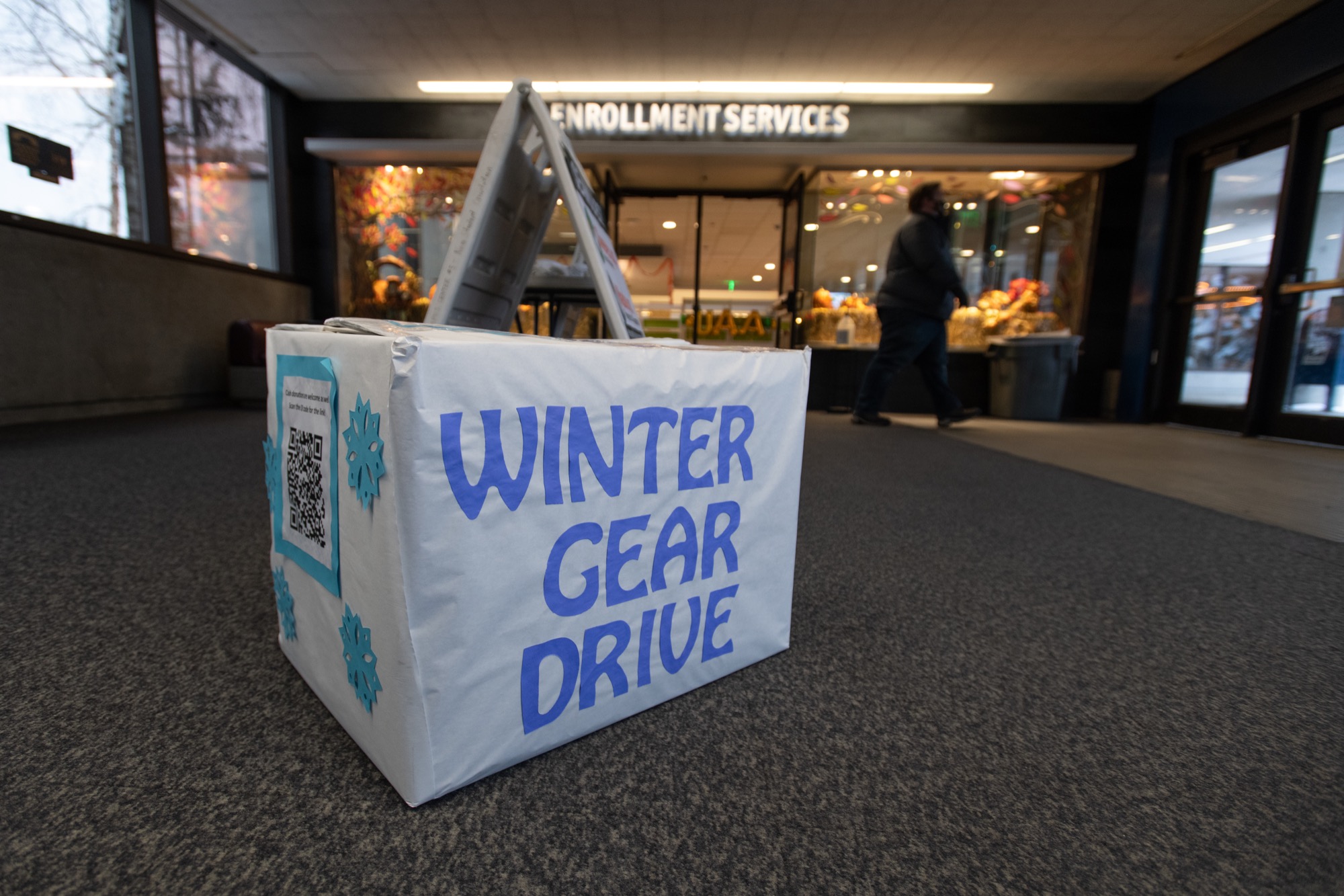 Dropbox for USUAA winter gear drive in the Student Union