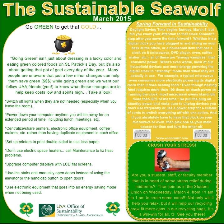 UAA Office of Sustainability March Newsletter