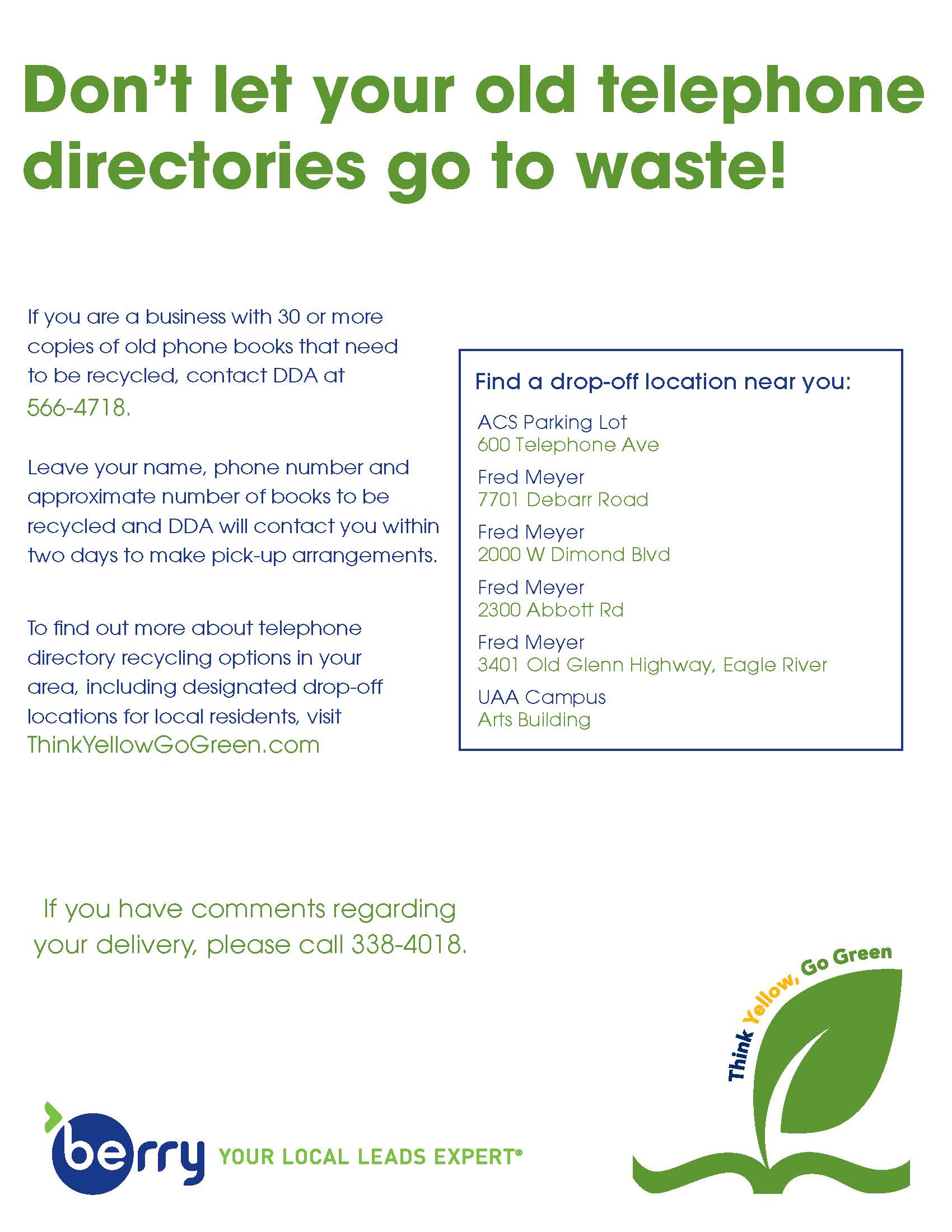 Think Yellow Go Green Flyer