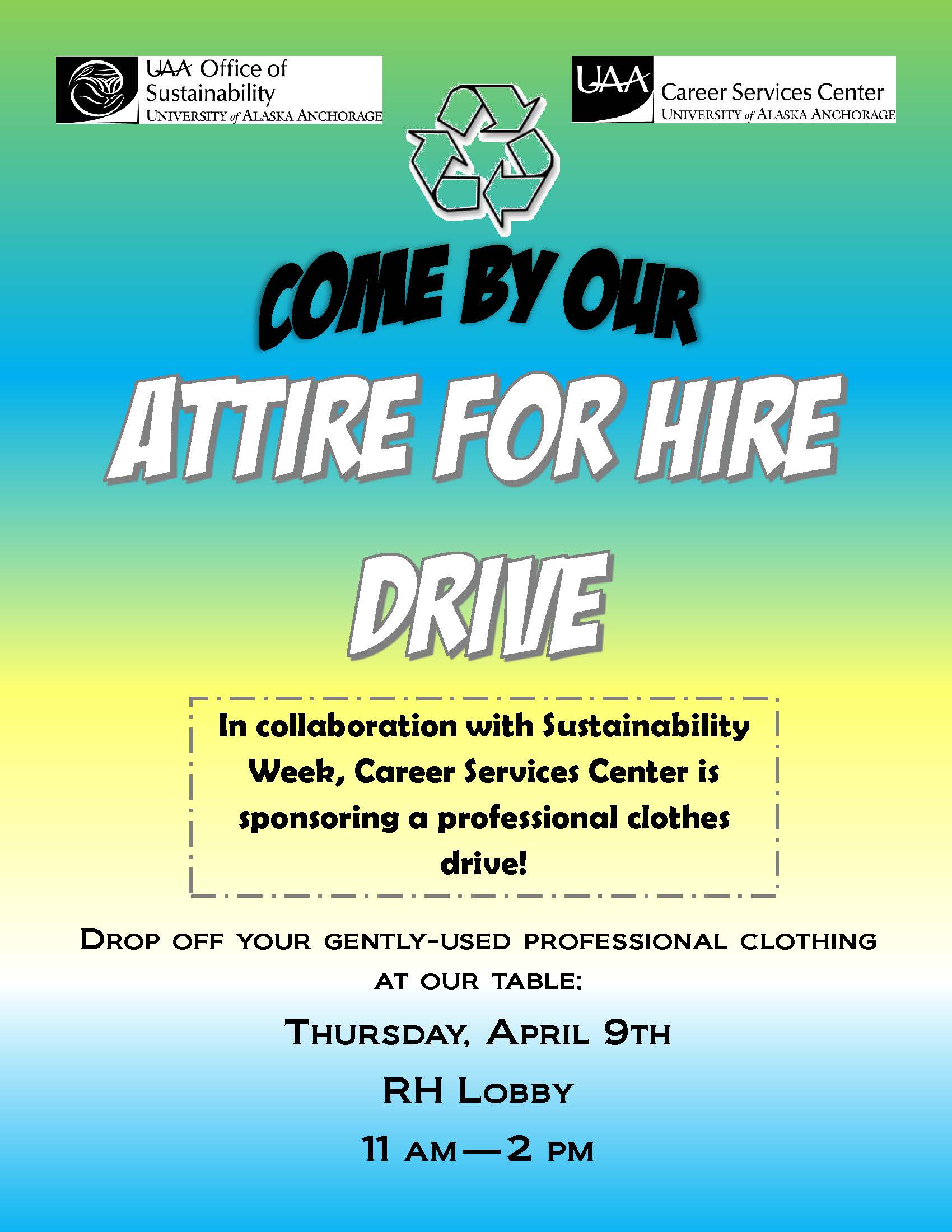 UAA Attire for Hire Clothing Drive