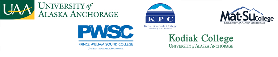 UAA, PWSC, KPC, KOC, and Mat-Su College Logos