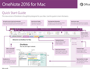 OneNote 2016 for Mac Quick Start Guide