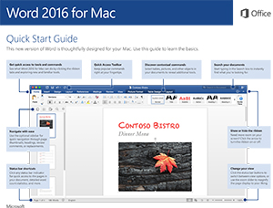 Word 2016 for Mac Quick Start Guide