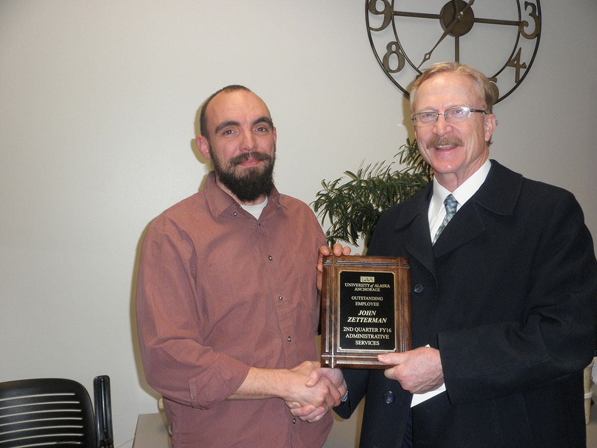 John Zetterman recipient of 2nd Quarter FY16 Employee Recognition Award 