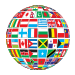 Globe made up of flags from different countries