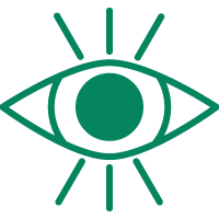 icon of eye with spark lines emanating out
