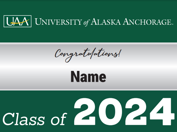 A sign reading "Congratulations Class of 2024"