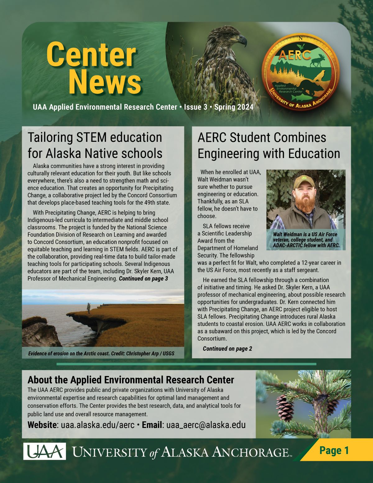 Front page of the Spring 2024 newsletter
