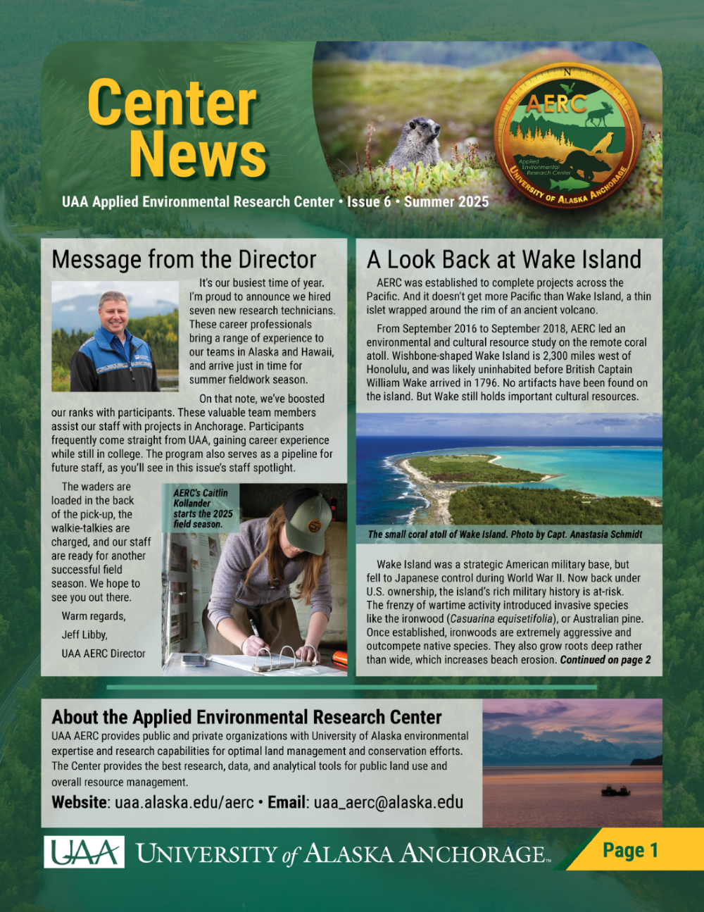 Front page of the Summer 2025 newsletter