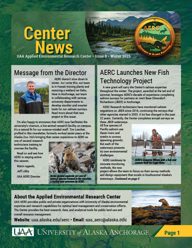 Front page of the Winter 2025 newsletter
