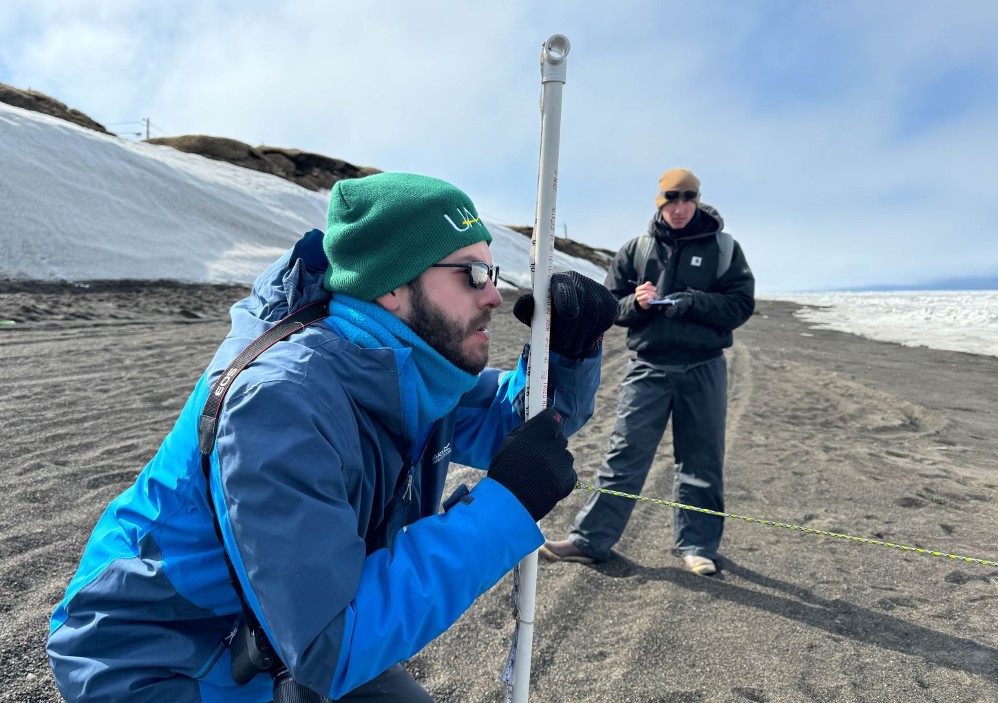 students surveying the arctic coast