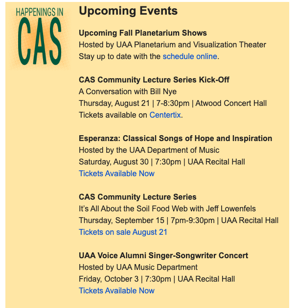 Events for Issue fifteen