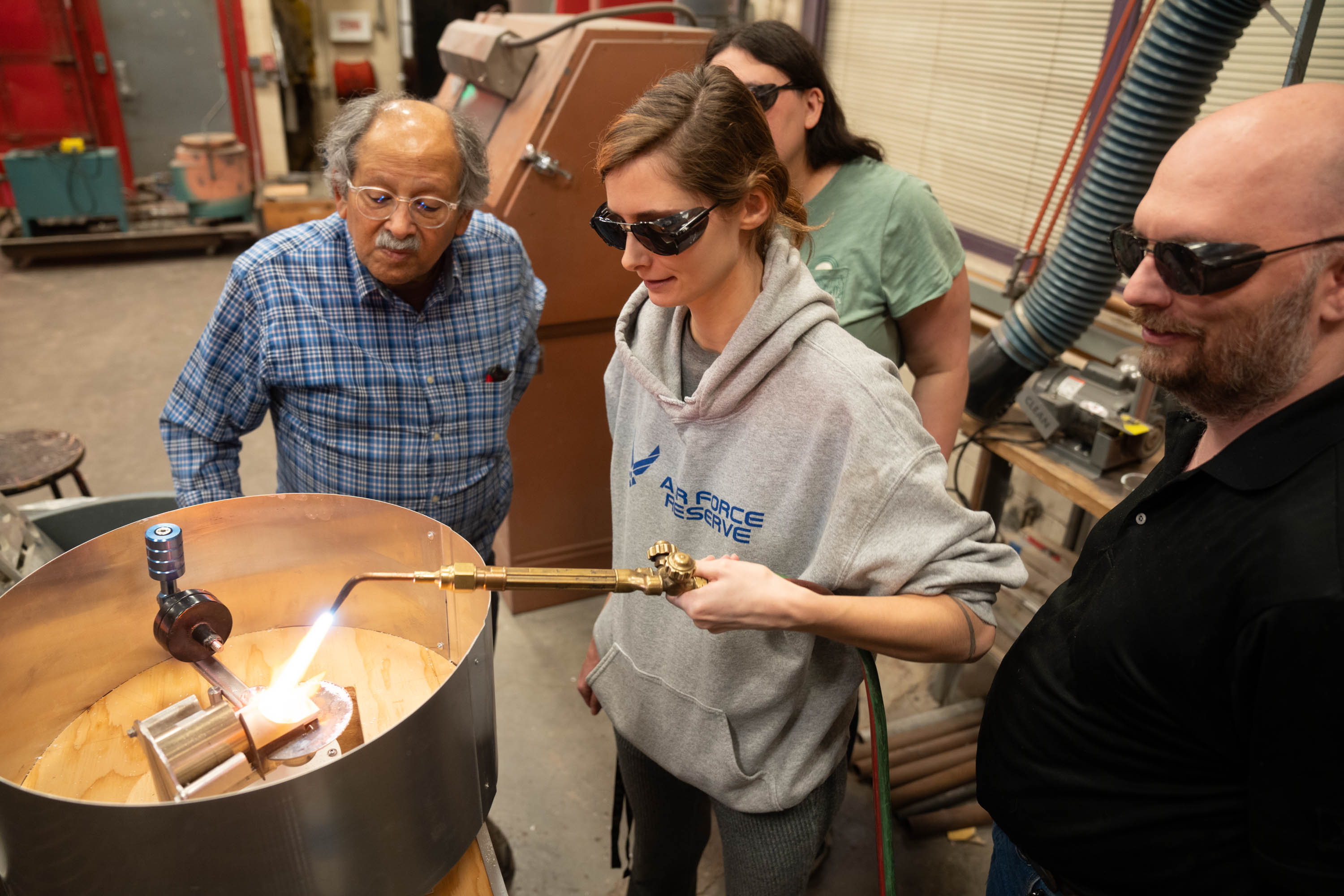 Marino working with students