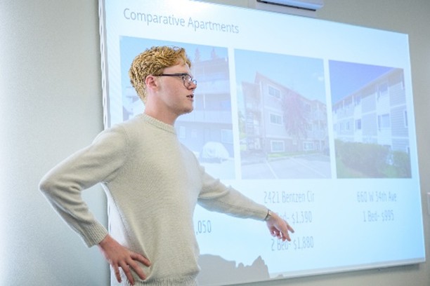 Pointing at Projector Image