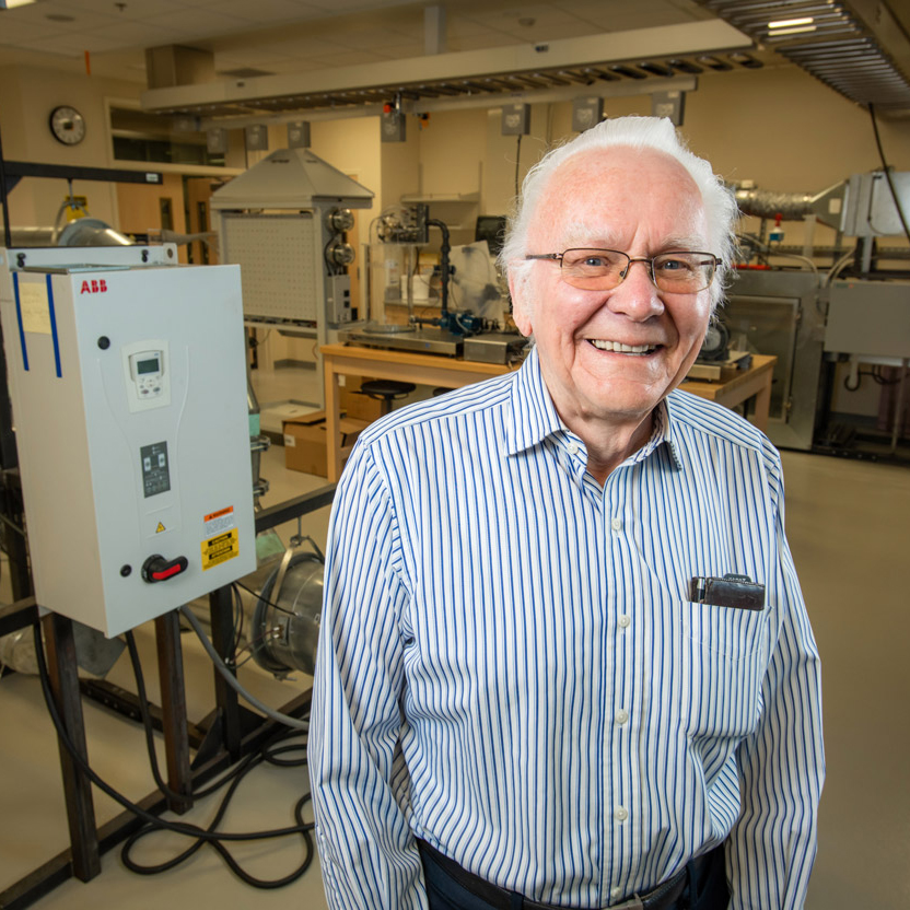 Jan van den Top in the newly renamed Jan van den Top Heating, Ventilation and Air Conditioning Lab in the EIB.