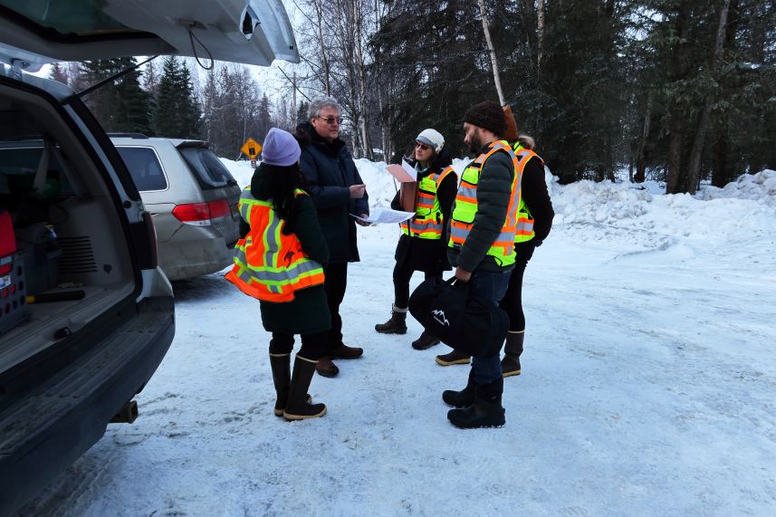 Students listening to CE mentor