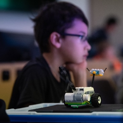 Summer Engineering Camp Lego Robot & Student