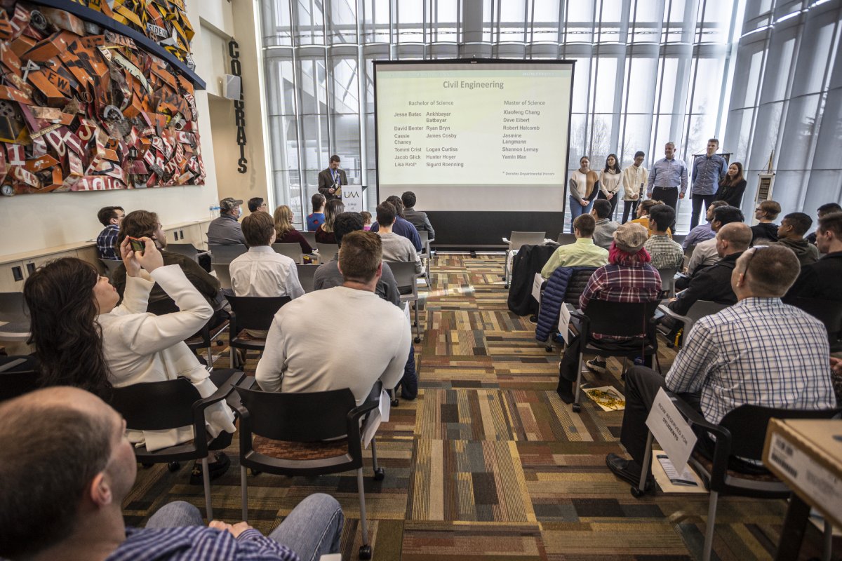 Celebration of graduates in the solarium