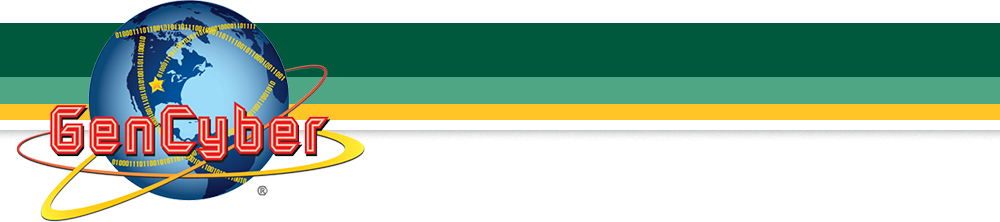 GenCyber logo with green, yellow and white bars