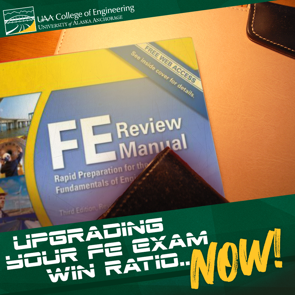 FE Exam booklet with the words "Upgrade your FE Exam win ration ... Now!"