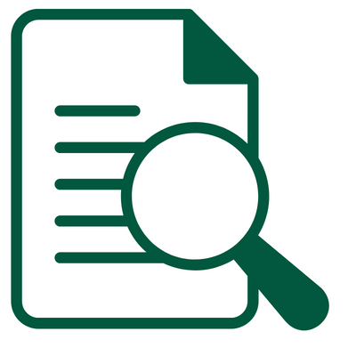 magnifying glass and document
