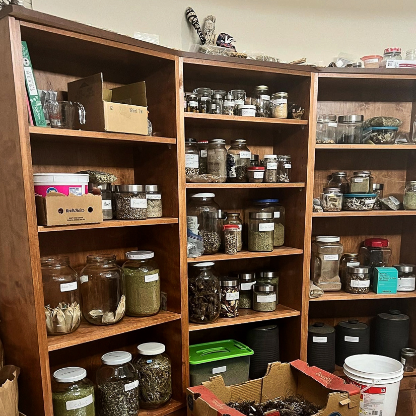 jars of natural medicines on sheleves