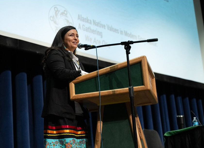 jessica ross speaking to crowd