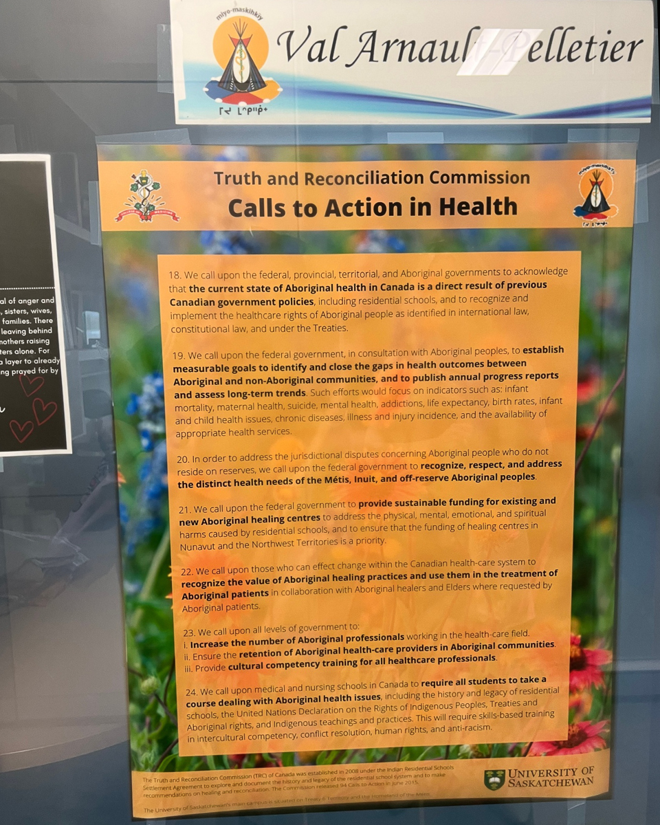 sign outlining details for the vice dean's office calls to action in health