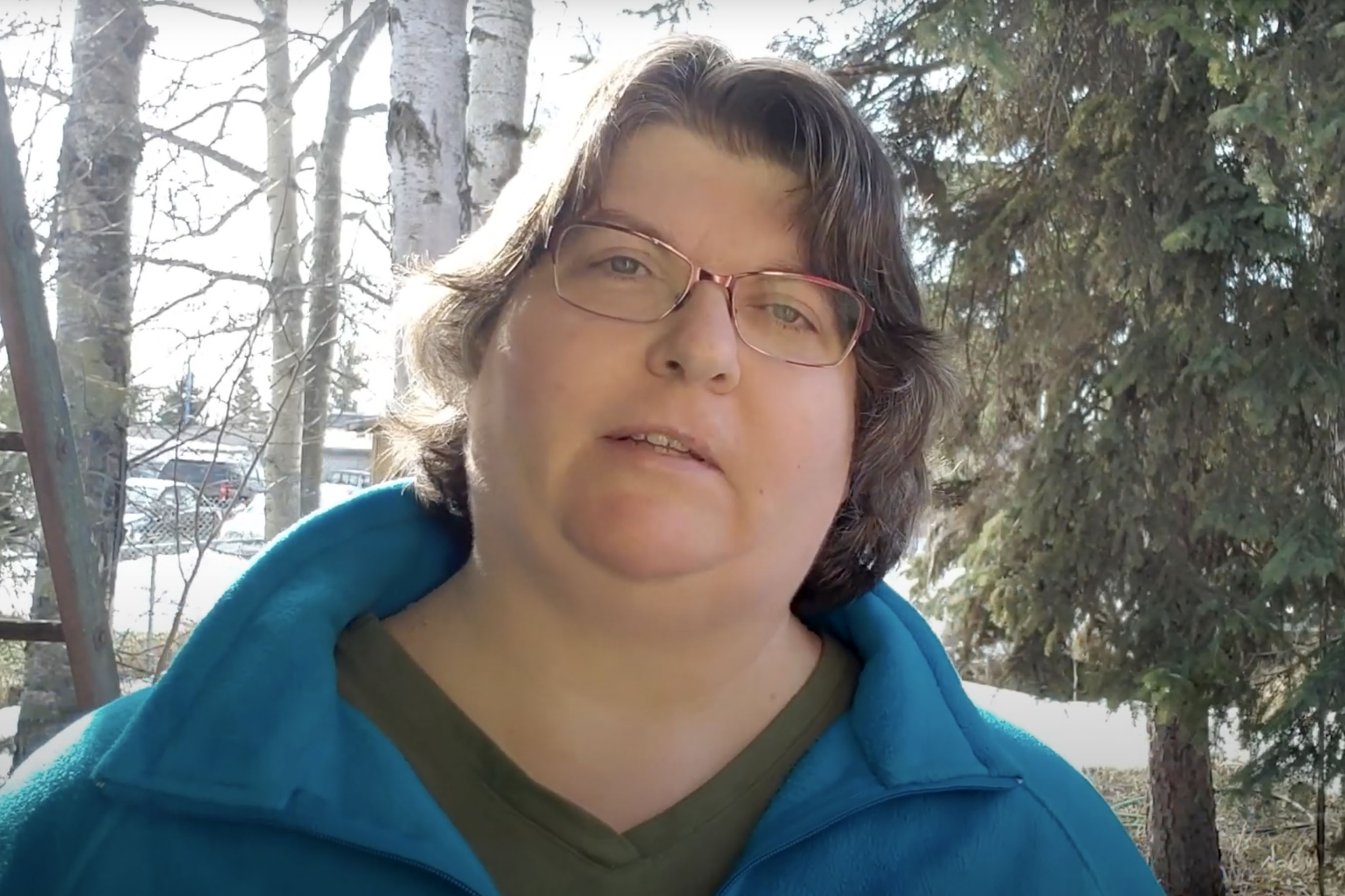 Sharon Chamard speaking on campus 