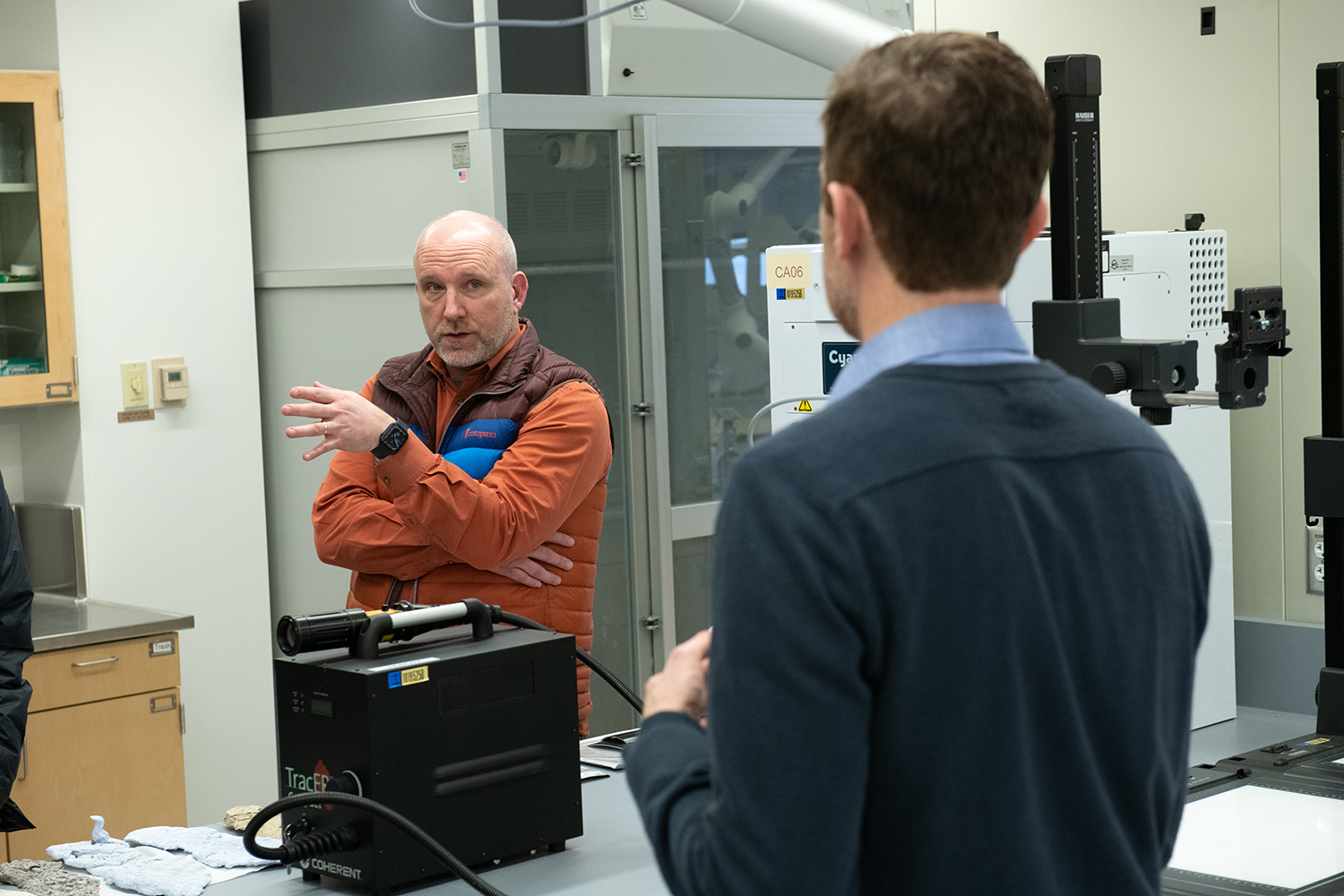 Bradley Myrstol speaking to class