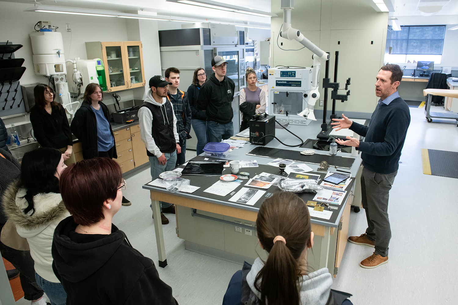 David Kanaris speaking to class
