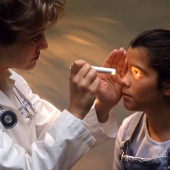 Student Giving Eye Exam
