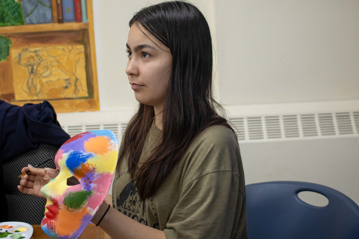 Student participates in art therapy at Cordova High School during Fall 2023. Students touring the Providence Alaska Medical Center with a staff member during summer 2023.