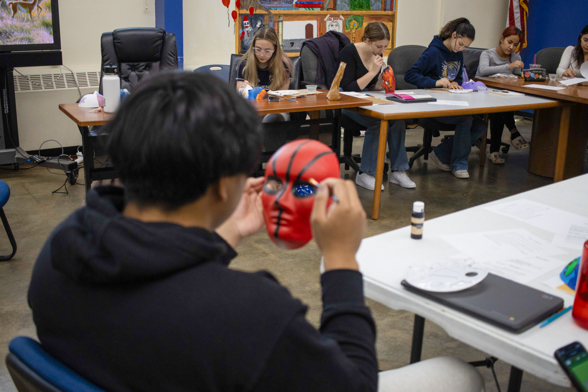 Students participate in art therapy at Cordova High School during Fall 2023.