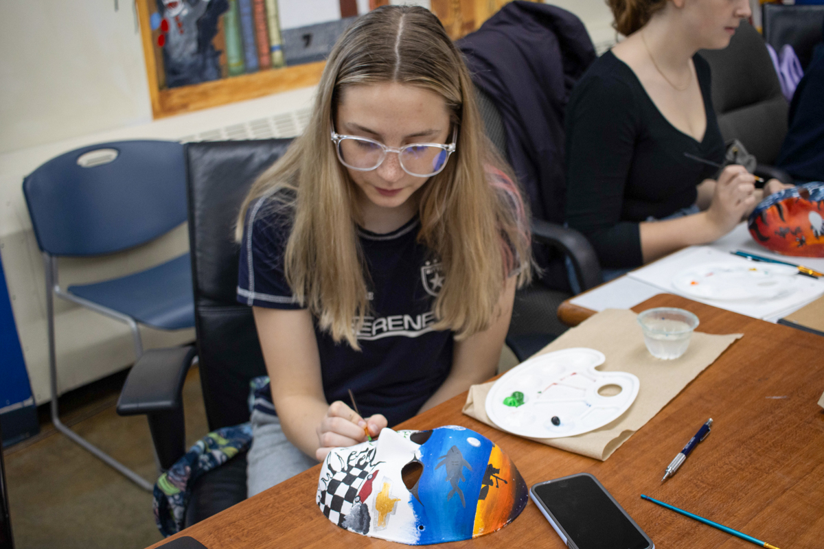 Students participate in art therapy at Cordova High School during Fall 2023.