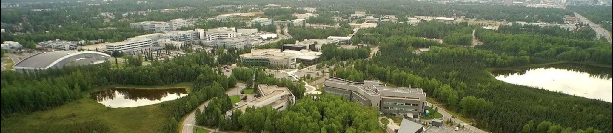 Aerial view of east UAA Campus