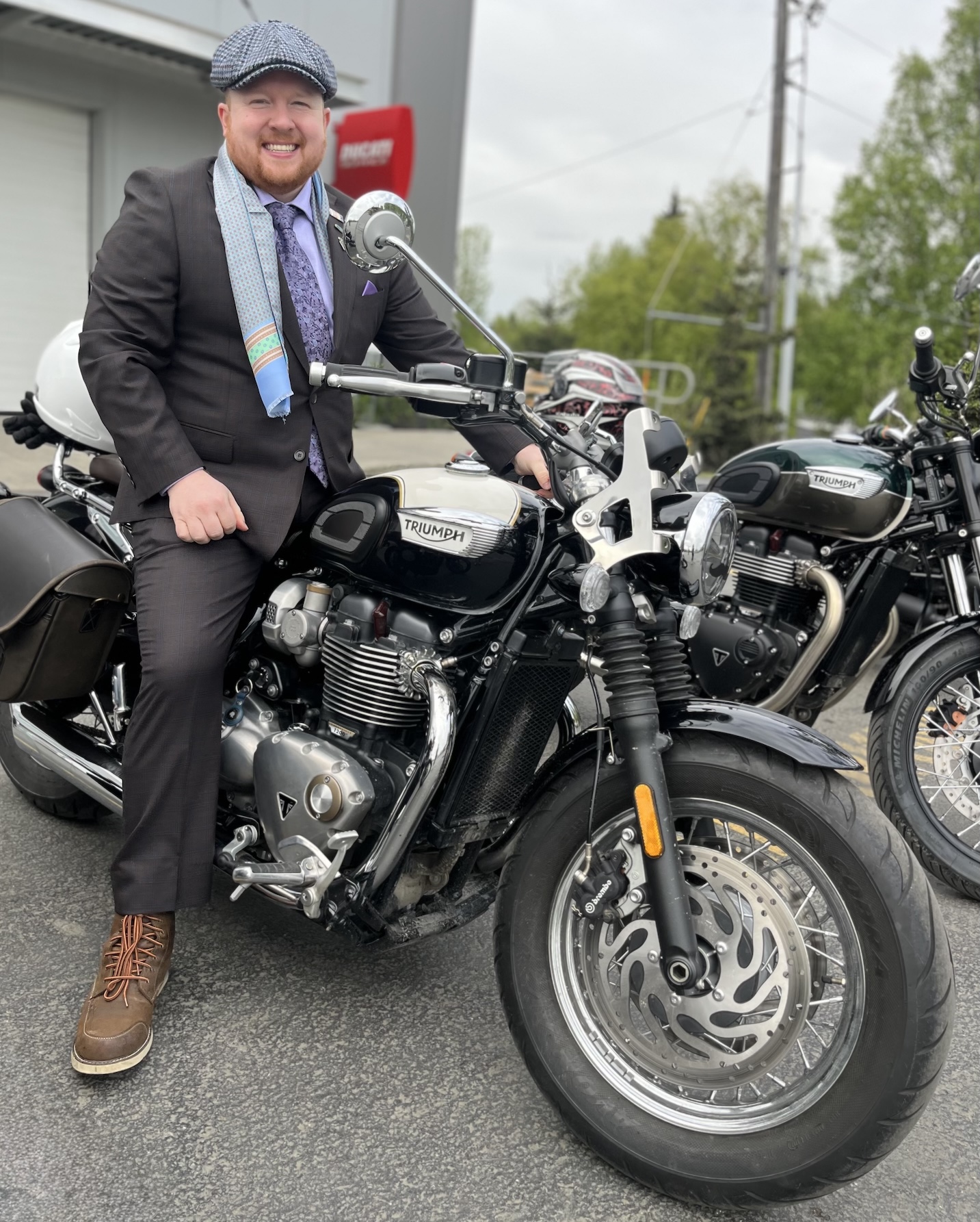 Benjamin Fugler on a motorcycle