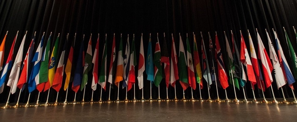 Display of international flags