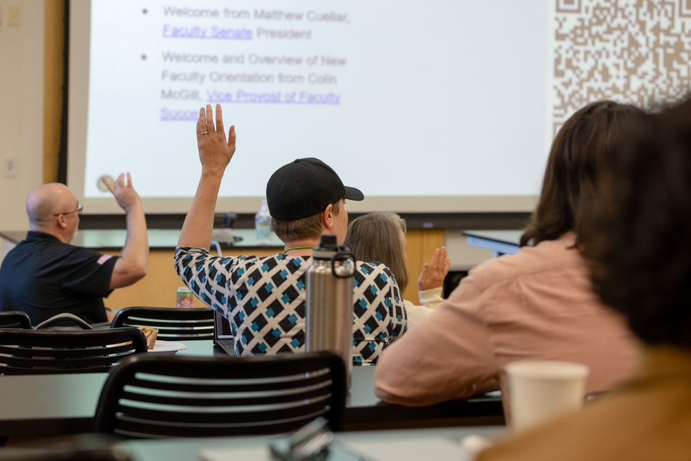 faculty raising hand