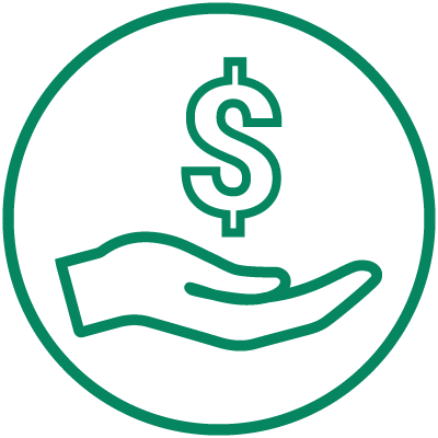 icon of hand holding dollar sign