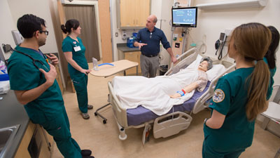 Students in the simulation lab
